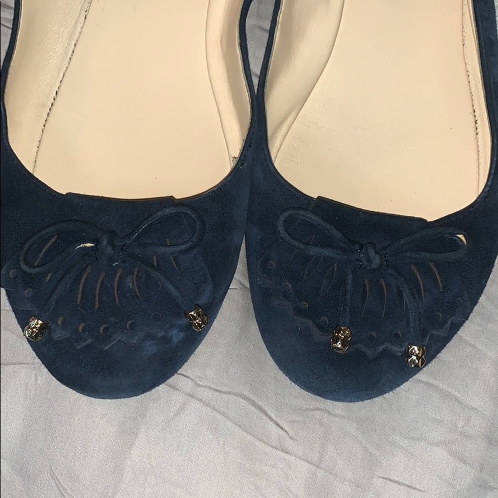 KARL LAGERFELD blue suede flats